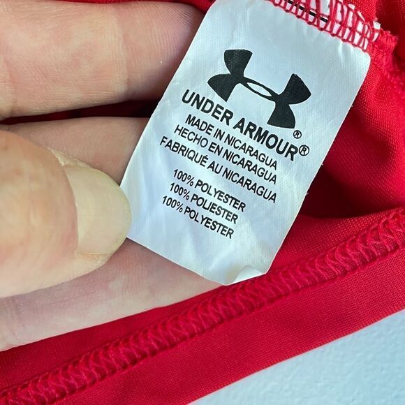 Under Armour Heat Gear Boys Red Short Sleeve Tee Size 6 - Picture 5 of 6